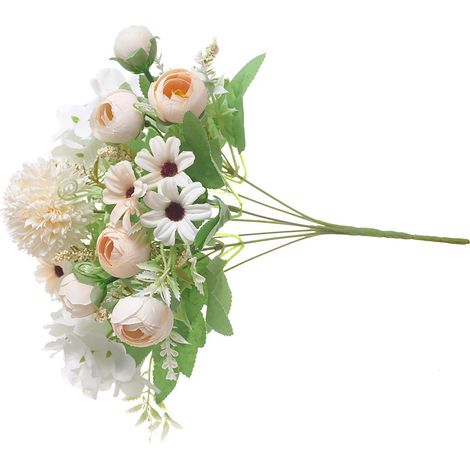 Exquisite künstliche Blume aus Naturseide, ideal für Fotografie, Hochzeiten, Heim- und Ladendekoration, Champagner (1/5)