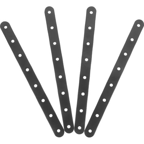 plaques de réparation droites plates, supports de renfort droits-24.40X1.80X0.30CM-Black