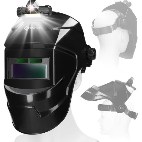 Ej.Life Vraie Couleur Masque De Soudure Automatique,Casque Soudure Auto Assombrissement Solaire Grande Vue Casque de Soudure,A