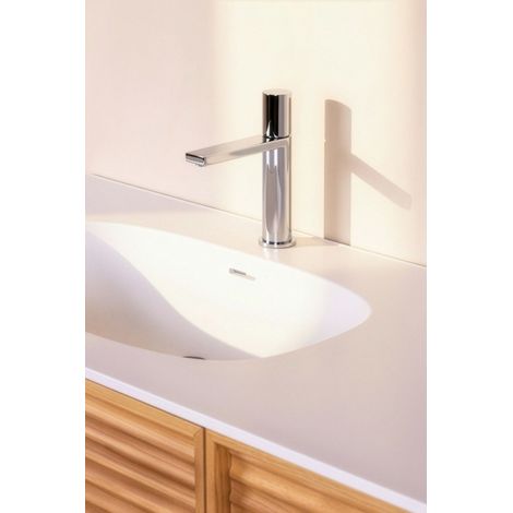 Mitigeur de lavabo en inox MILTON modèle bas cartouche céramique Ø25 BASS chromé (1/5)