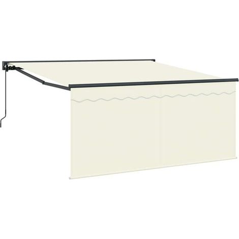 Store banne rétractable, beige, 300 x 250 cm, en polyester et aluminium. (1/5)