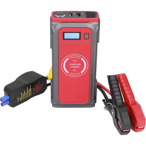 Démarreur de secours pour voiture 32 800 mAh, 850 A, double port USB avec chargeur sans fil, universel pour véhicules diesel et essence 12 V. (1/5)