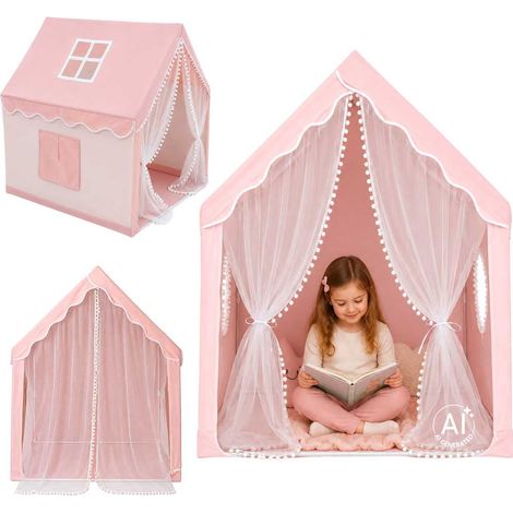 Pink Foldable Children's Play Tent House (1/5)