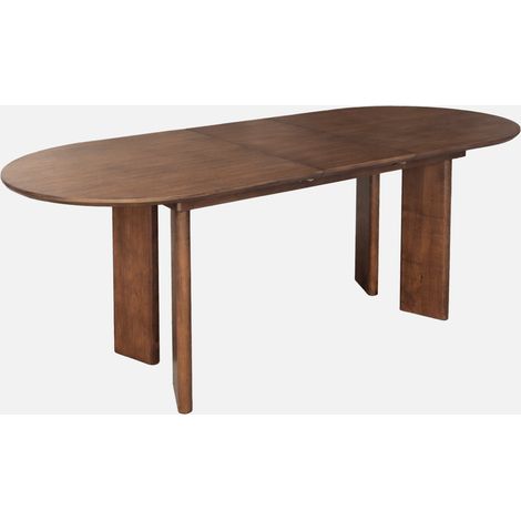 Tavolo da pranzo oblungo allungabile in legno di hevea e impiallacciatura di rovere 6-8 posti (1/5)