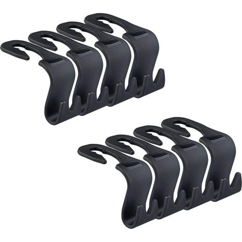 Auto-Aufbewahrungshaken, Handtaschenhalter für die Rückbank (8er-Set, Schwarz) (1/4)