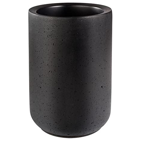 APS ELEMENT portabottiglie in cemento - con parte inferiore che protegge i mobili - per bottiglie da 0,7-1,5 litri - Ø 12/10 cm, altezza 19 cm, nero (1/4)