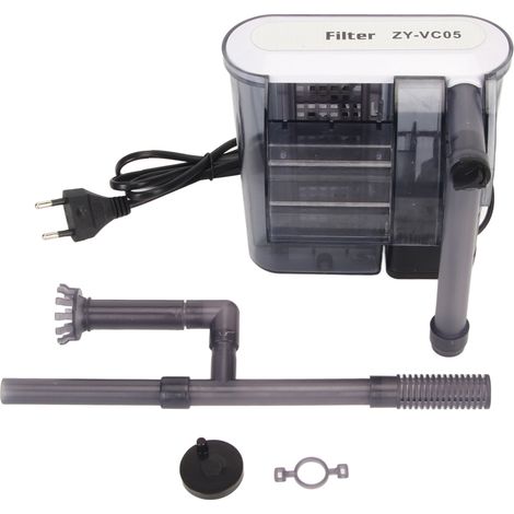 Filtro colgante silencioso de 4 W para acuarios – PVC – Caudal de 400 l/h – Para acuarios de hasta 50 cm – Separador de aceite y oxígeno (1/5)