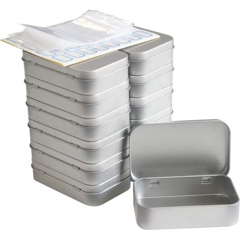 12 Boîte Metal, Rectangulaire, Hinged, Rangement, Portable (1/5)