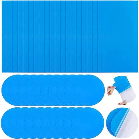 40 Pièces Rustine Piscine Kit de Réparation Patchs de Réparation Auto-Adhésifs PVC Patch Liner Piscine pour Lits Gonflables Anneaux de Natation Kayaks Piscines (Rectangle/Rond)