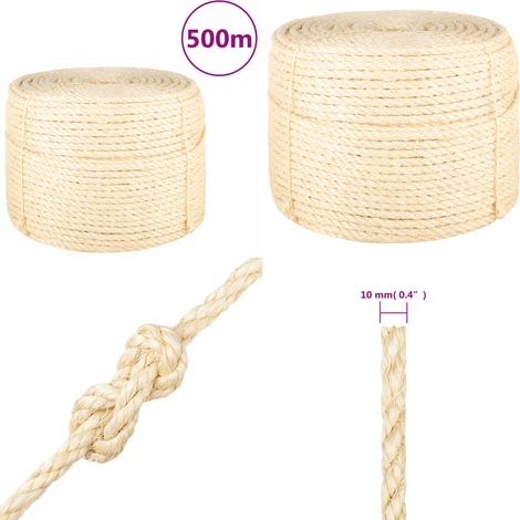 Seil 100% Sisal 10 mm 500 m - Sisal Seil - Naturseil (1/5)