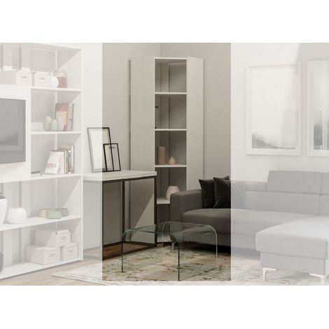 Bibliothèque d'angle 5 niveaux frêne blanc Kalo A L 60cm