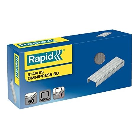 ACCESSOIRES DE BUREAU - RAPID OMNIPRESS 60 BOITE DE 5000 AGRAFES - AGRAFE JUSQU'À 60 FEUILLES DE PAPIER (80 G/M²) COMPATIBLE AGR