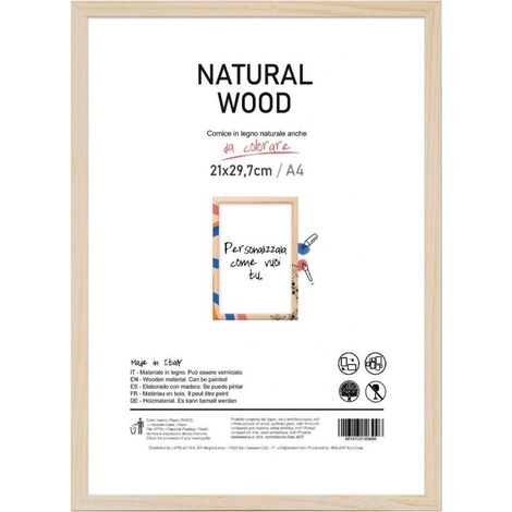 Cornice Portafoto da Parete Natural Wood A4 29,7 x 21 cm
