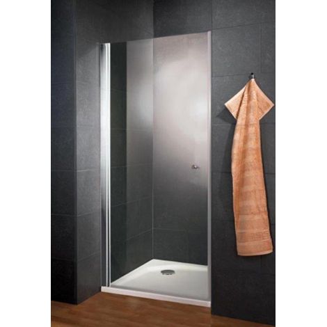 Schulte – Porte de douche pivotante 80 cm – Verre de sécurité 5 mm – Profilé alu argenté – Ouverture extérieure – Installation en niche – 190 cm de hauteur