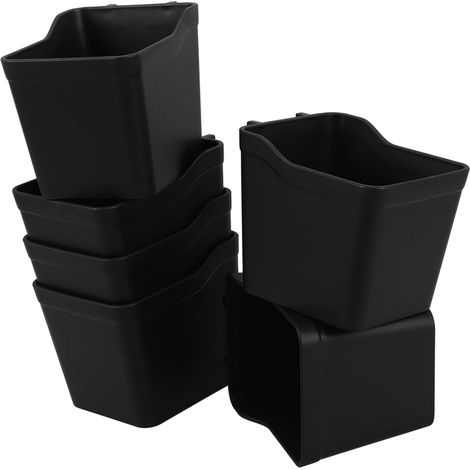 6 Pièces Set de Boîtes de Rangement Carrées pour Panneau Perforé Organisateur Polyvalent avec Crochets pour Garage et Bureau Support Robuste et Design Moderne Noir (1/5)