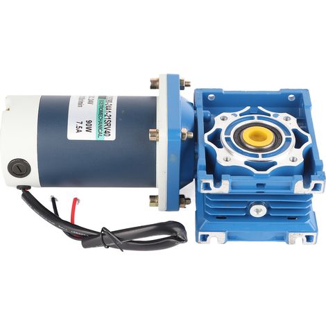 Moteur à engrenages à vis sans fin 90W 24V CC 7,5A 2100 tr/min, réducteur haute puissance, boîte de vitesses robuste pour applications industrielles (1/5)