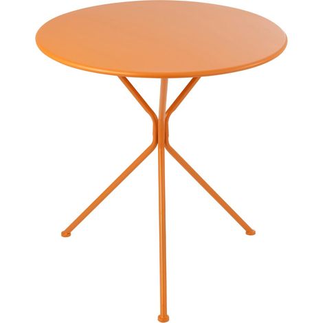 Table de Jardin en Métal "Tripod" 72cm Orange (1/4)