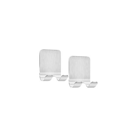 Set mit 2 Duschrasiererhaltern, silberfarbene Edelstahl-Klebehaken. – Crezuo