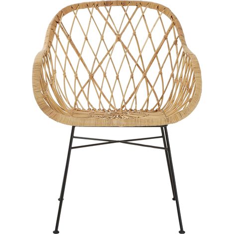 Interiors by Premier Rattan Chair, Easy to Clean Outdoor Chair, Backrest Rattan Office Chair, Eco-friendly Garden Outdoor Chair (1/5)