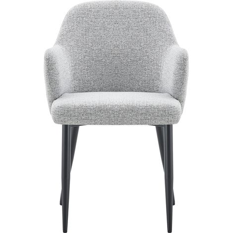 Sedie da pranzo imbottite grigie, set da 2, 83 cm, metallo e tessuto (1/5)