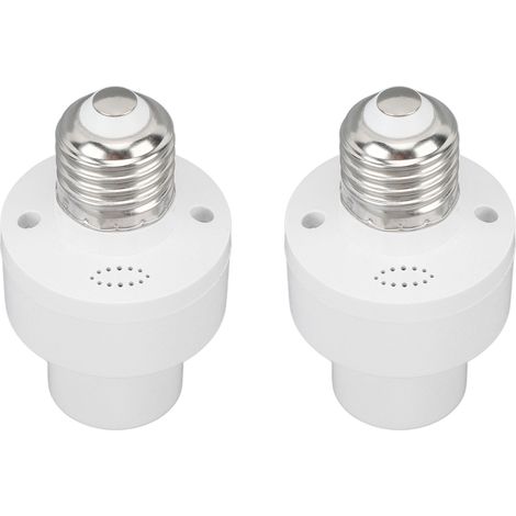 Lot de 2 douilles pour ampoules connectées avec commande vocale et culot à vis E27, compatible Smart Life 100-250 V, blanc.