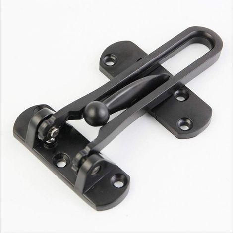 Verrou antivol pour porte, protection contre les effractions, pênes de verrouillage en alliage de zinc, dispositif de verrouillage (noir) (1/5)