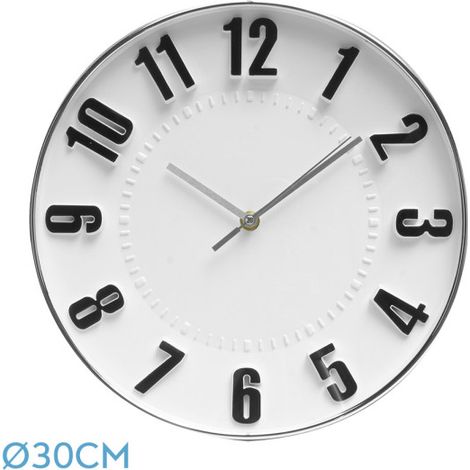Wanduhr Zeit Silber 30d kontinuierliche Bewegung (1/4)