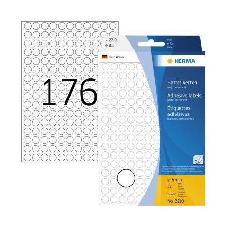 Markierungspunkt 8mm Papier weiß 5.632 Etik./Pack. 8mm Papier weiß 5.632 Etik./Pack. (1/4)