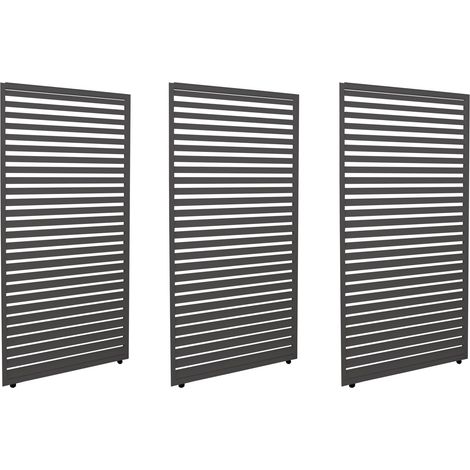 3er-Set Aluminium Paneele für Pergola HHG-497, Terrassenüberdachung, Lamellenpaneel Modul, 204x271cm anthrazit (1/5)