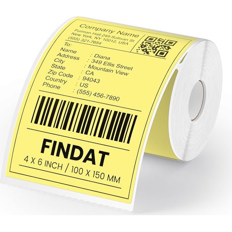 Yellow Thermal mailing labels 10 x 15 cm 250 pieces (1/5)