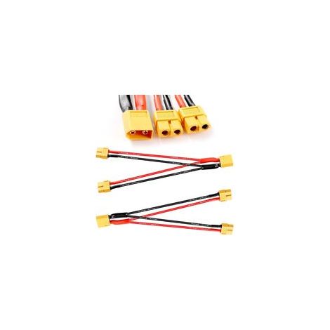 Stück XT60 Parallel-Akkuanschlusskabel, XT60 Parallelkabeladapter 1 Stecker auf 2 Buchsen 16AWG, XT60 Doppel-Y-Verlängerungskabel, für RC-LiPo-Akkus (1/5)