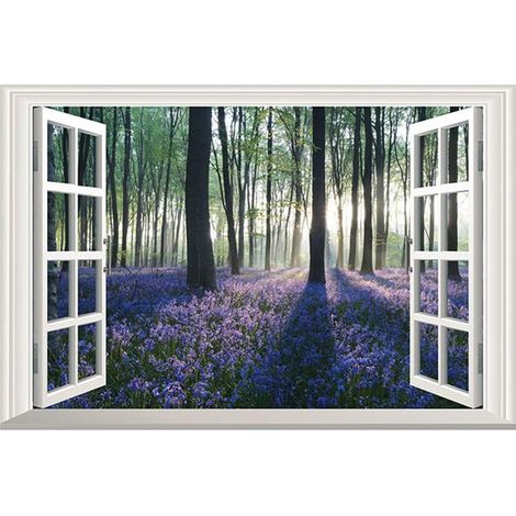 3D fausse fenêtre mur avec décoration de la chambre avec paysage (1/5)