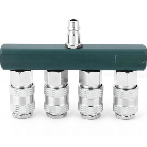 4-Wege-Schnellkupplung, 4-Wege-Luftschlauchverteiler, pneumatischer Anschluss, 1/4 Zoll NPT-Luftschlauchanschluss