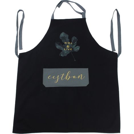 Tablier De Cuisine En Coton Sans Manches Avec Poche Résistant À L'Eau Pour La Maison Et Le Jardin - Noir (1/5)