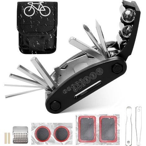 Fahrradreparaturset – 16-in-1 – Stahl und Kunststoff – Kompaktes Multitool – Radfahren und Wandern – Schwarz (1/5)