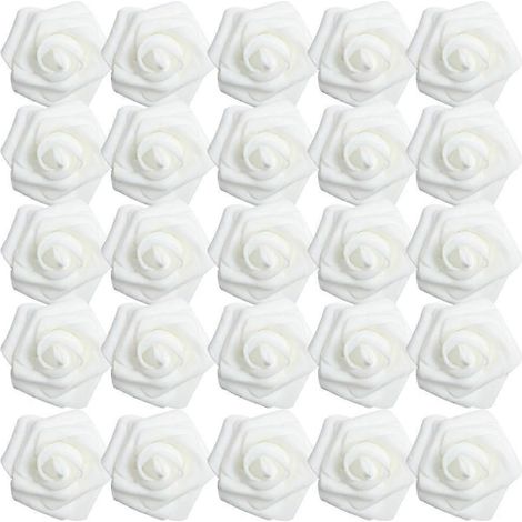 100 künstliche Rosenblütenköpfe aus PE-Schaumstoff, 6 cm, gemischt-White (1/5)