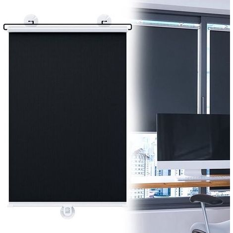 Lotto di 2 tende / tende con ventose, visiera parasole telescopica senza foratura, 45 × 125 cm (1/5)
