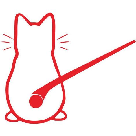 Niedliche Kätzchen-Katze, Auto-Wischer-Kunst-Aufkleber, Dekor, BAnimal-Katze, Wandbild, Kunst-Aufkleber, Autofenster, Laptop-Dekoration, Rot, 21 x 33 cm (1/3)