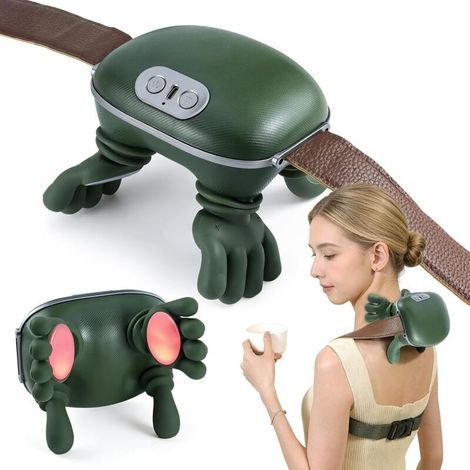 4D-Nackenmassagegerät mit Wärmefunktion – Nacken-, Schulter- und Rückenmassagegerät – 3 Intensitätsstufen und 2 Temperaturstufen für eine wohltuende Nackenmassage – Massagegerät (1/5)