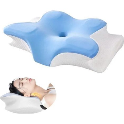 LEDANDER Oreiller cervical de soutien ultime : Oreiller cervical profilé en mousse à mémoire de forme pour soulager la douleur, conception ergonomique pour les personnes dormant sur le côté ou sur le (1/5)