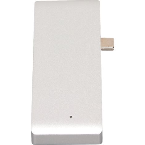 Adaptateur USB-C 5-en-1 Portable Charge Rapide PD pour MacBook Pro, iPad, iPhone, Argent