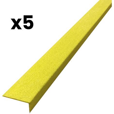 Lot de 5 Nez de marche POLYGRAIN 30x50x950mm Jaune