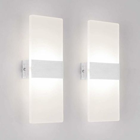 2 Pack Applique Murale Interieur 12W LED Lampe Murale Designe Créatif Décoratif Pour Chambre Couloir Salon Hôtel Salle Blanc Naturel 4000K (1/5)