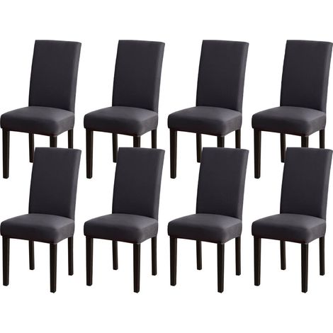 Stuhlhussen 8er Set, Stretch, Waschbar, Anthrazit (1/5)