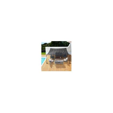 Voile d'ombrage rectangulaire design ombrière camouflage 3x4 M gris