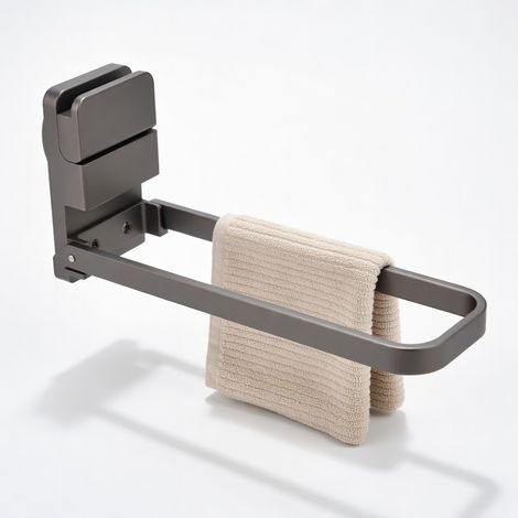 Porte-serviettes ventouse pliable gris graphite 1 pièce (1/5)