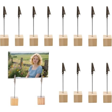 Bardusch-Lot de 12 porte-cartes table avec clips – supports photo/menus – décoration maison, bureau ou événements festifs (1/5)