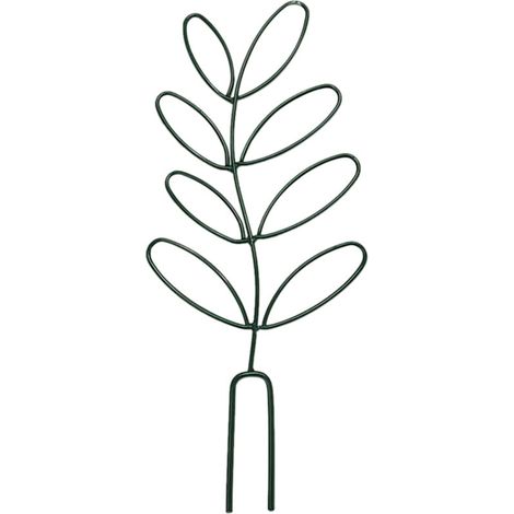 Petit treillis en fer forgé en forme de feuille pour plantes en pot, support décoratif pour plantes grimpantes d'intérieur et d'extérieur, idéal pour les vignes et les rosiers. (1/5)