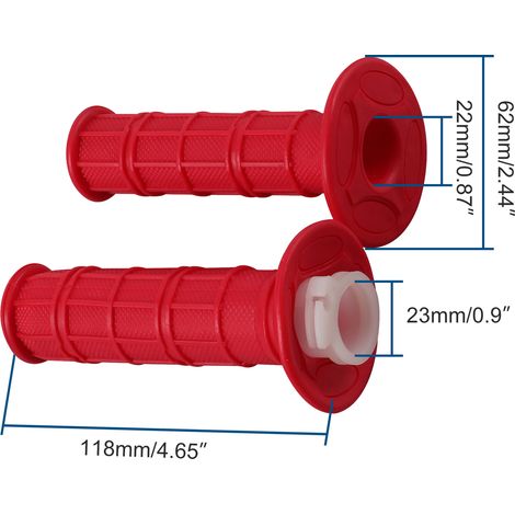 Red universal handle with half-pattern design - Handle for Pitbuk/ATV/Motorcycle (1/4)