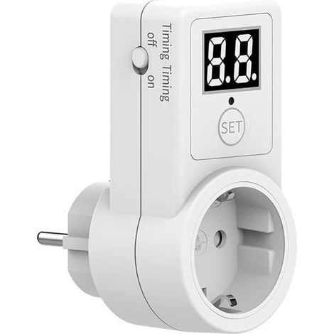 BEBUSINGOTO Prise à Compte à rebours,220-240V Minuteur européen pour Prises électriques,Interrupteur numérique électronique à Compte à rebours,arrêt Automatique,Outils de Cuisine économes en énergie (1/5)